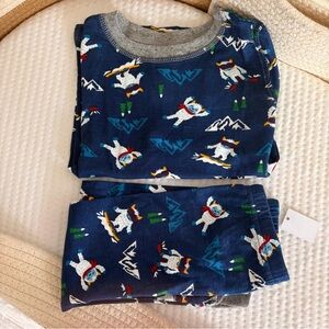 Koala Kids Navy Snowman Pajama Set Size 24M